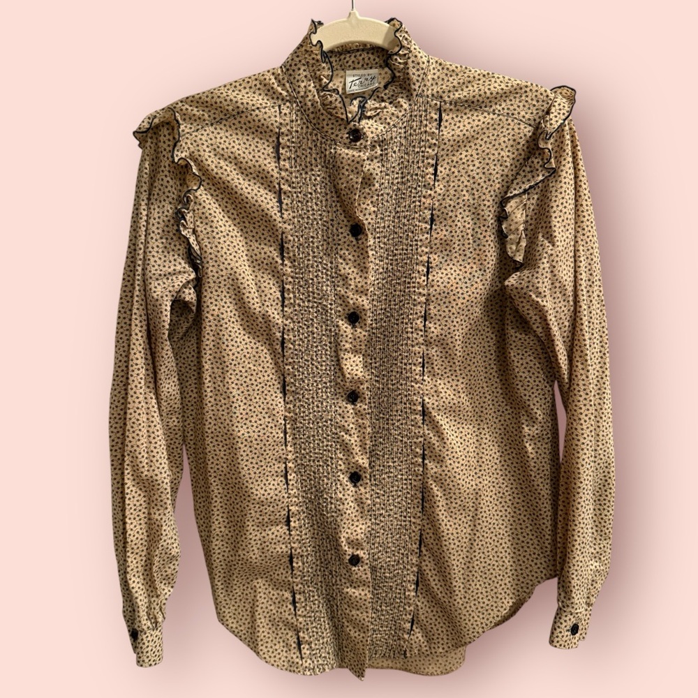 Vintage Prairie Ruffle Blouse Terry Chicago | Cottagecore Top